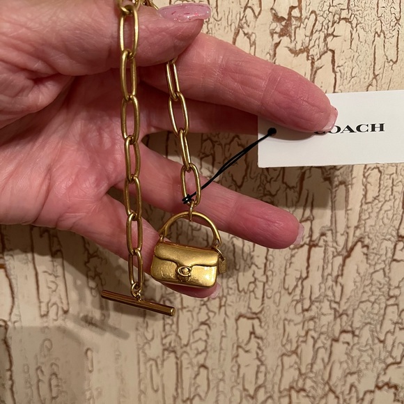 Coach Signature Tabby Mini Handbag Purse Bracelet - Gold tone Brass Toggle - Picture 8 of 8